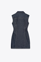 Kate Summer Denim Mini Pleated Dress