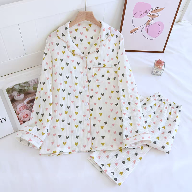 Summer Heart Pure Cotton Pajamas Set