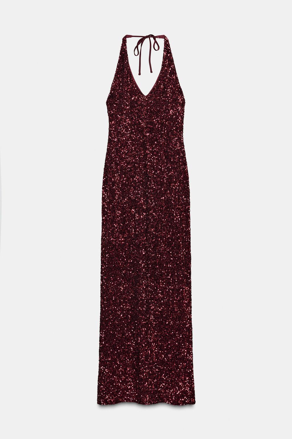 Claire Sequins V Neck Dress