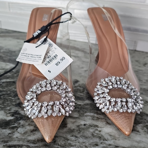 Zara Rhinestone Fairy Crystal Heels With Zara Label - 24th Spoke