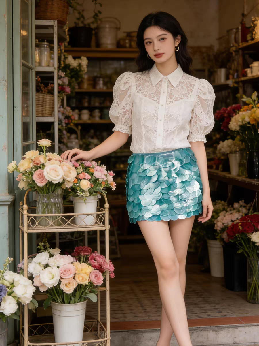 Amanda Summer Vacation Viral Shell Skirt