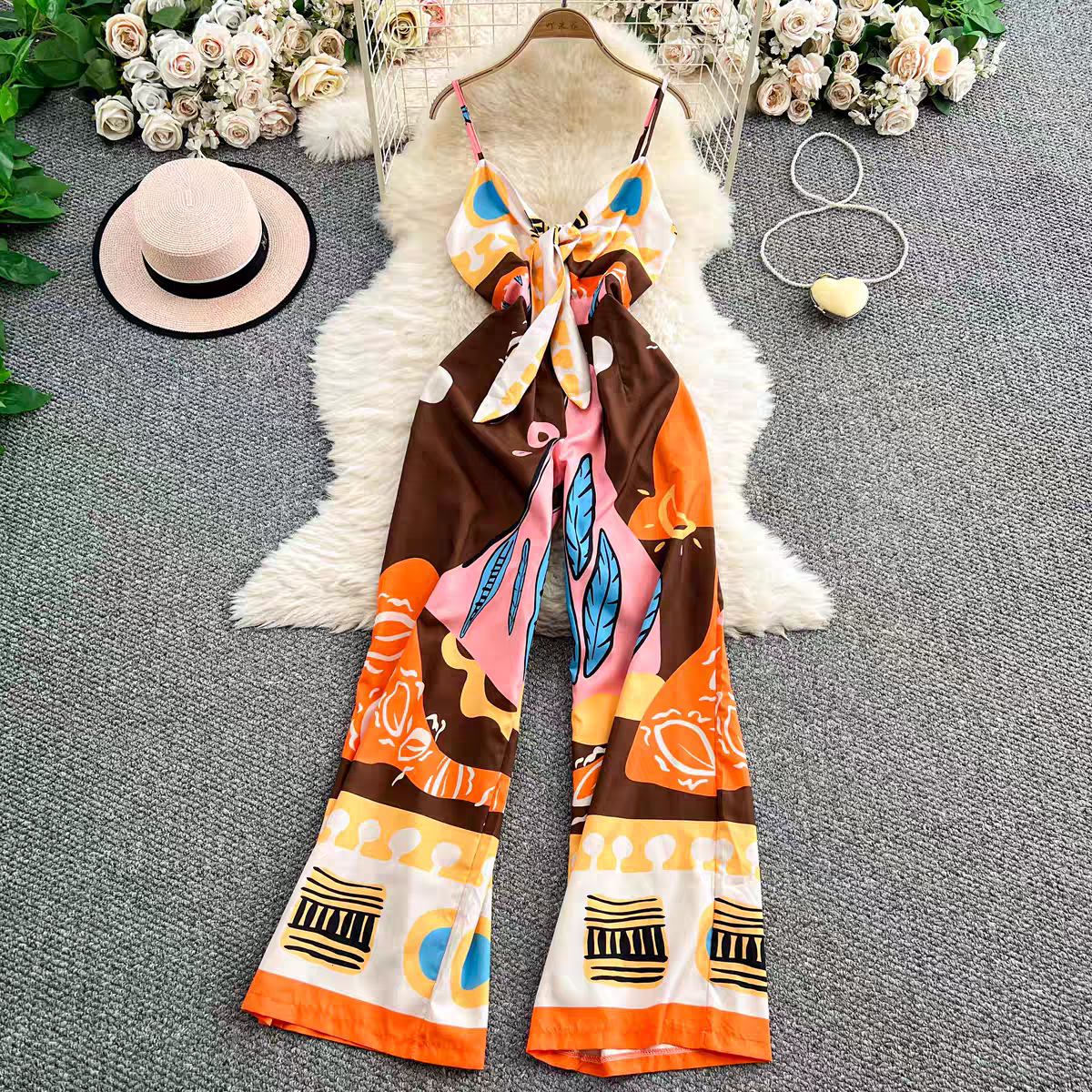 Jennifer Summer Printed Holiday Jumpsuit