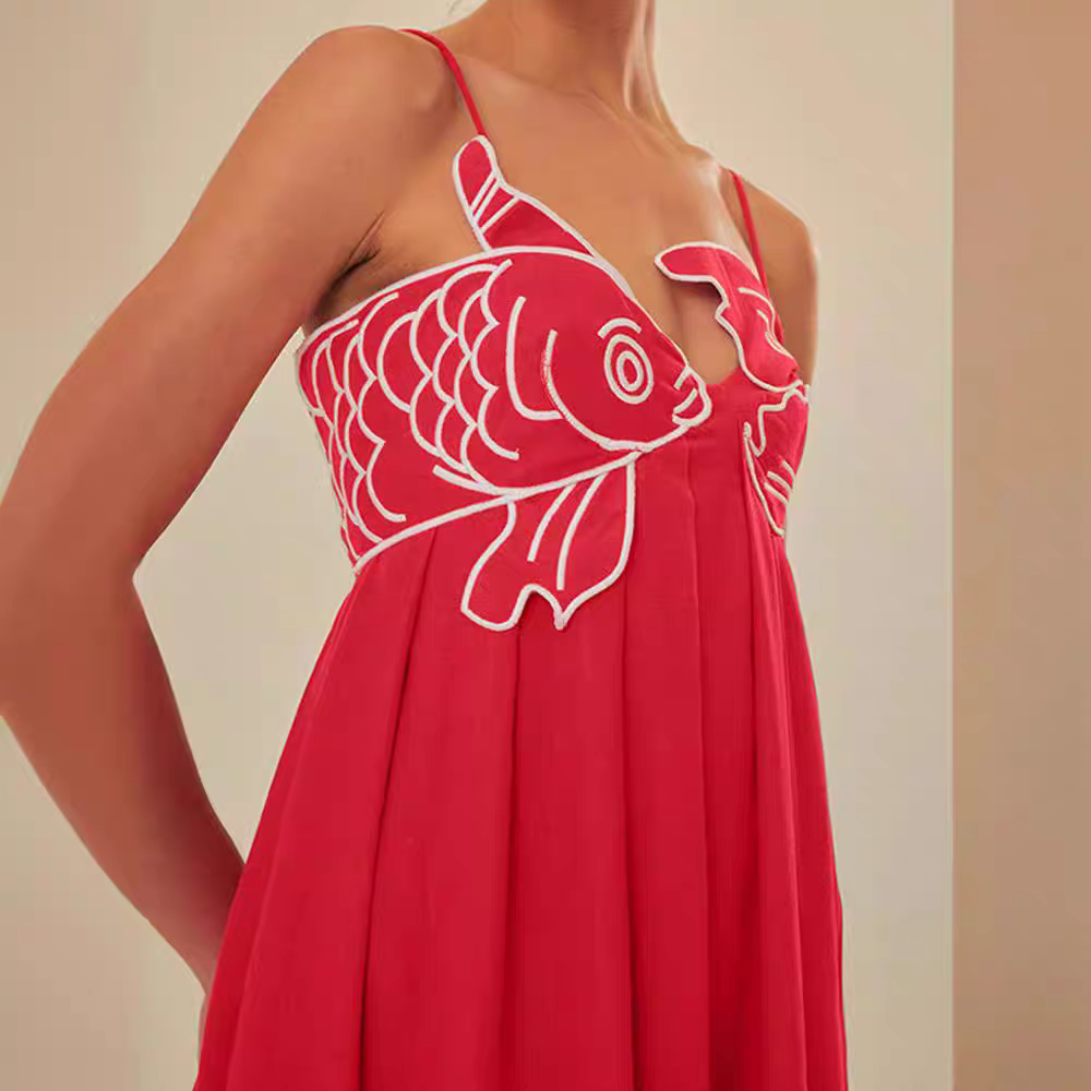 Michelle Summer Retro Embroidery Dress