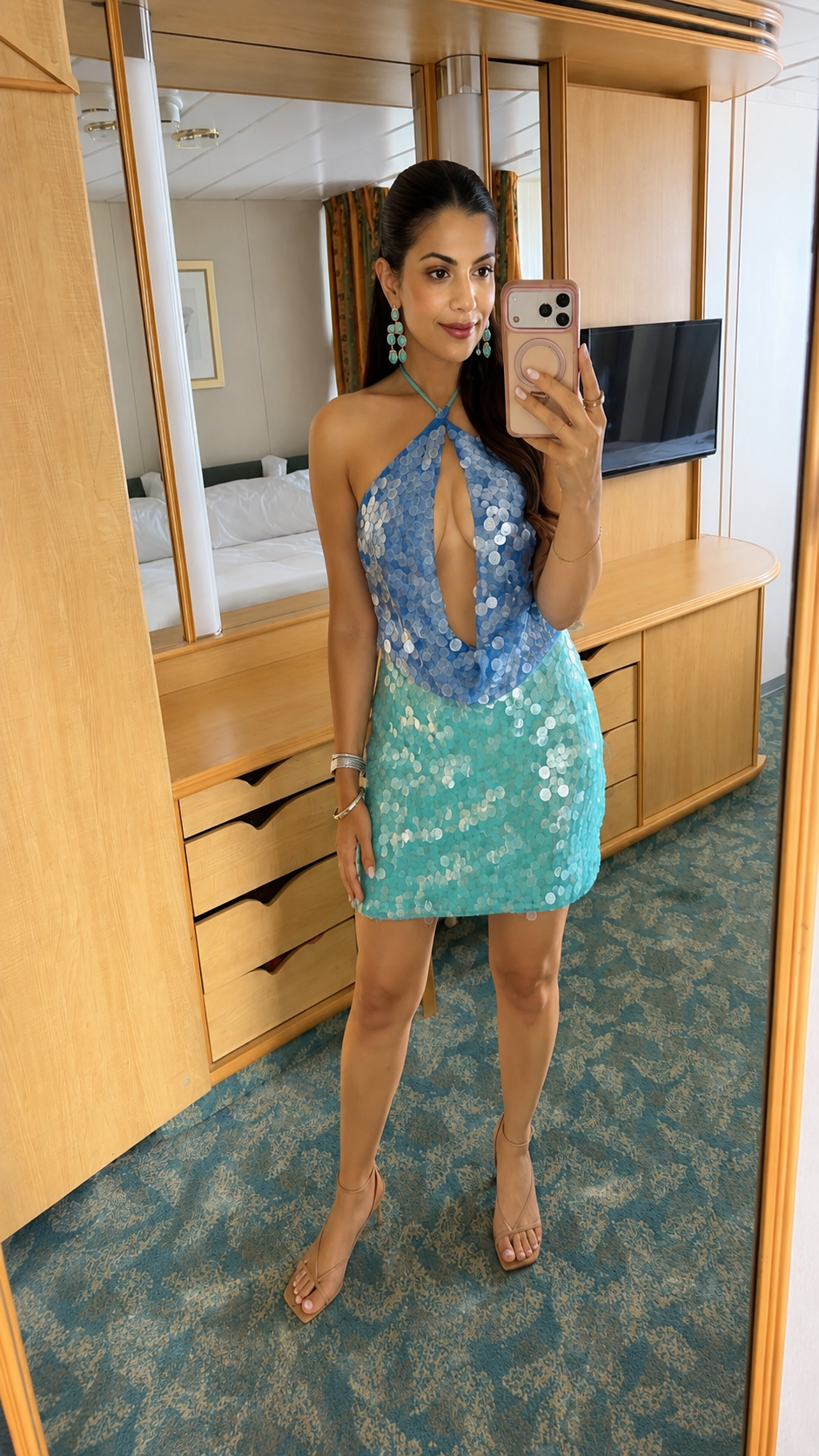 Ashley Sequins Backless Party Dress
