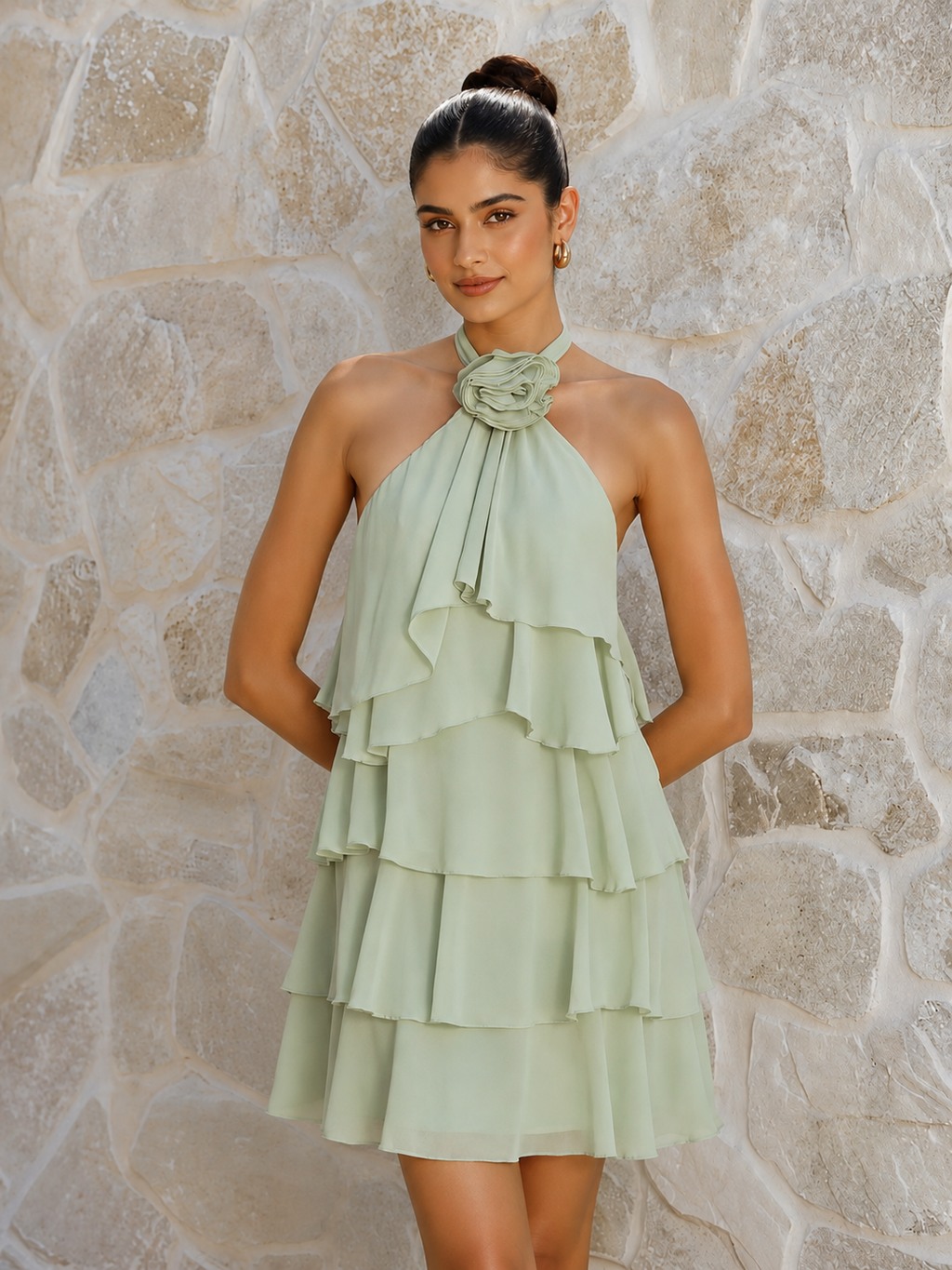 Natalia Summer Halter Neck Dress