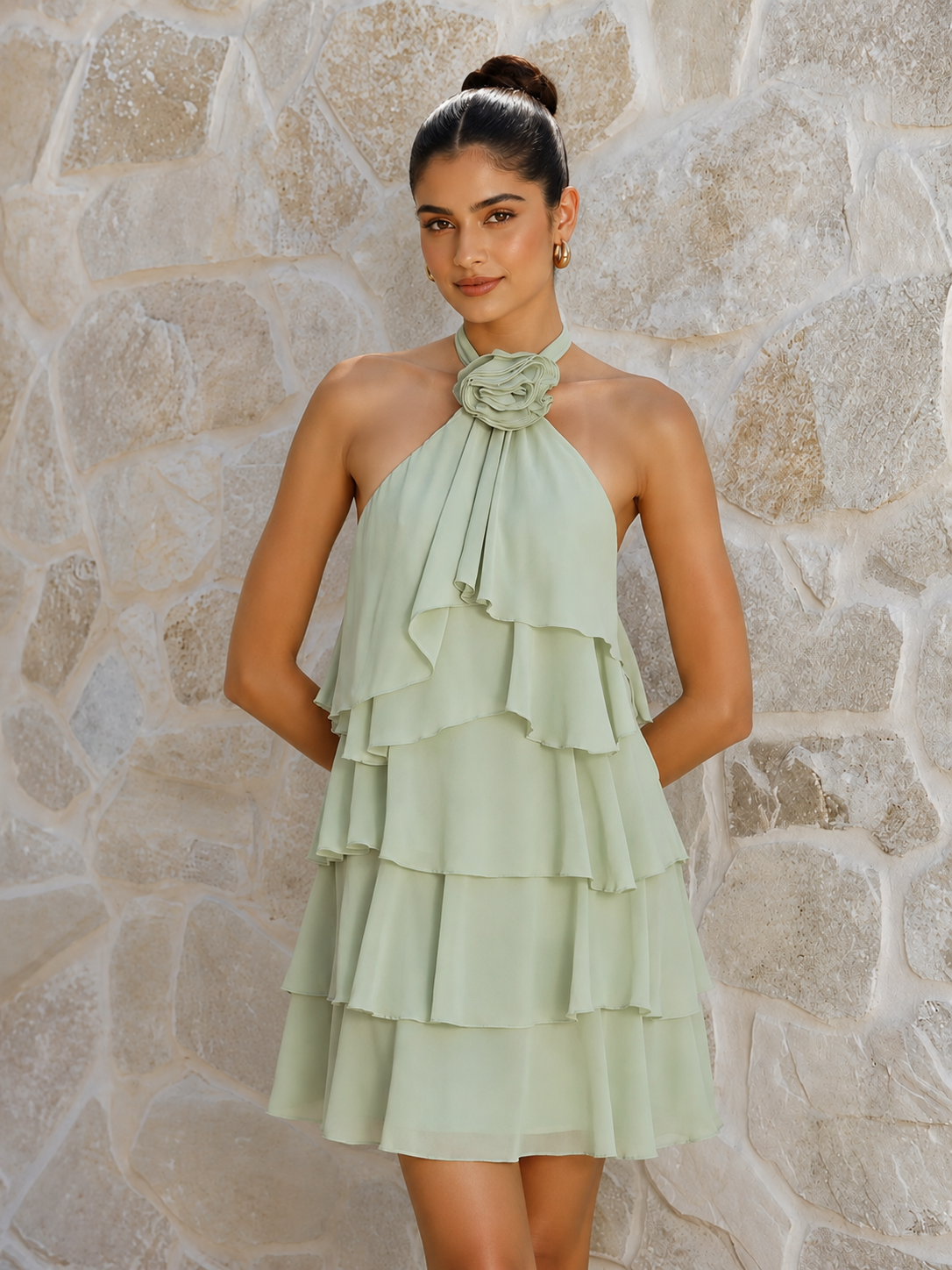 Natalia Summer Halter Neck Dress