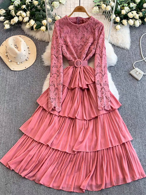 Hannah Long Ruffle Dress