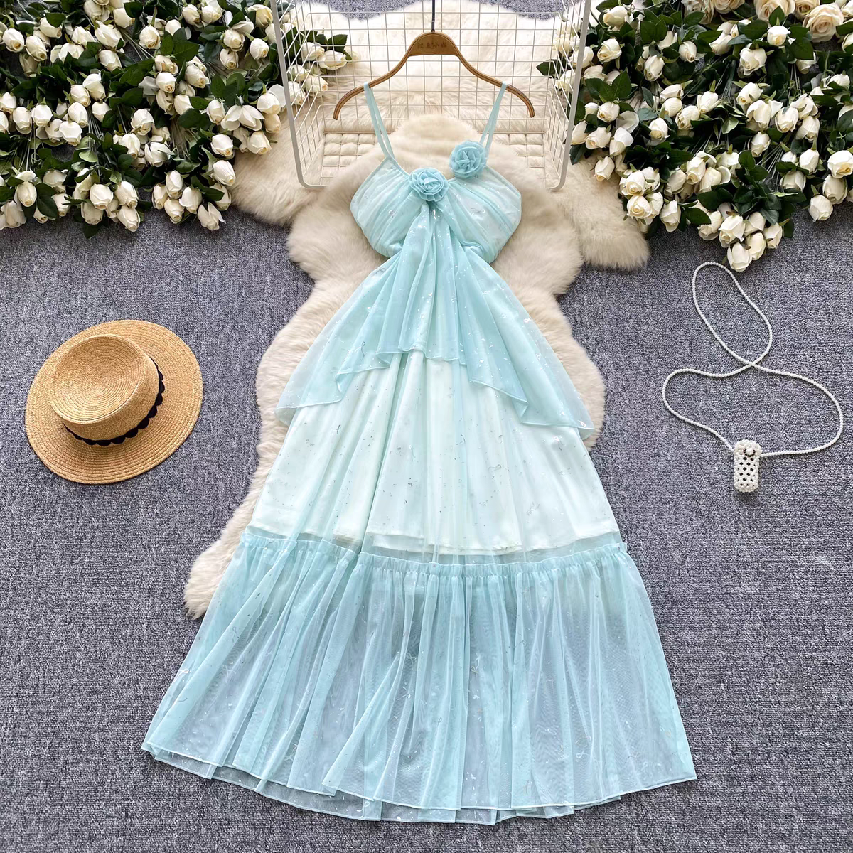 Ana Summer Luxury Mesh Long Dress