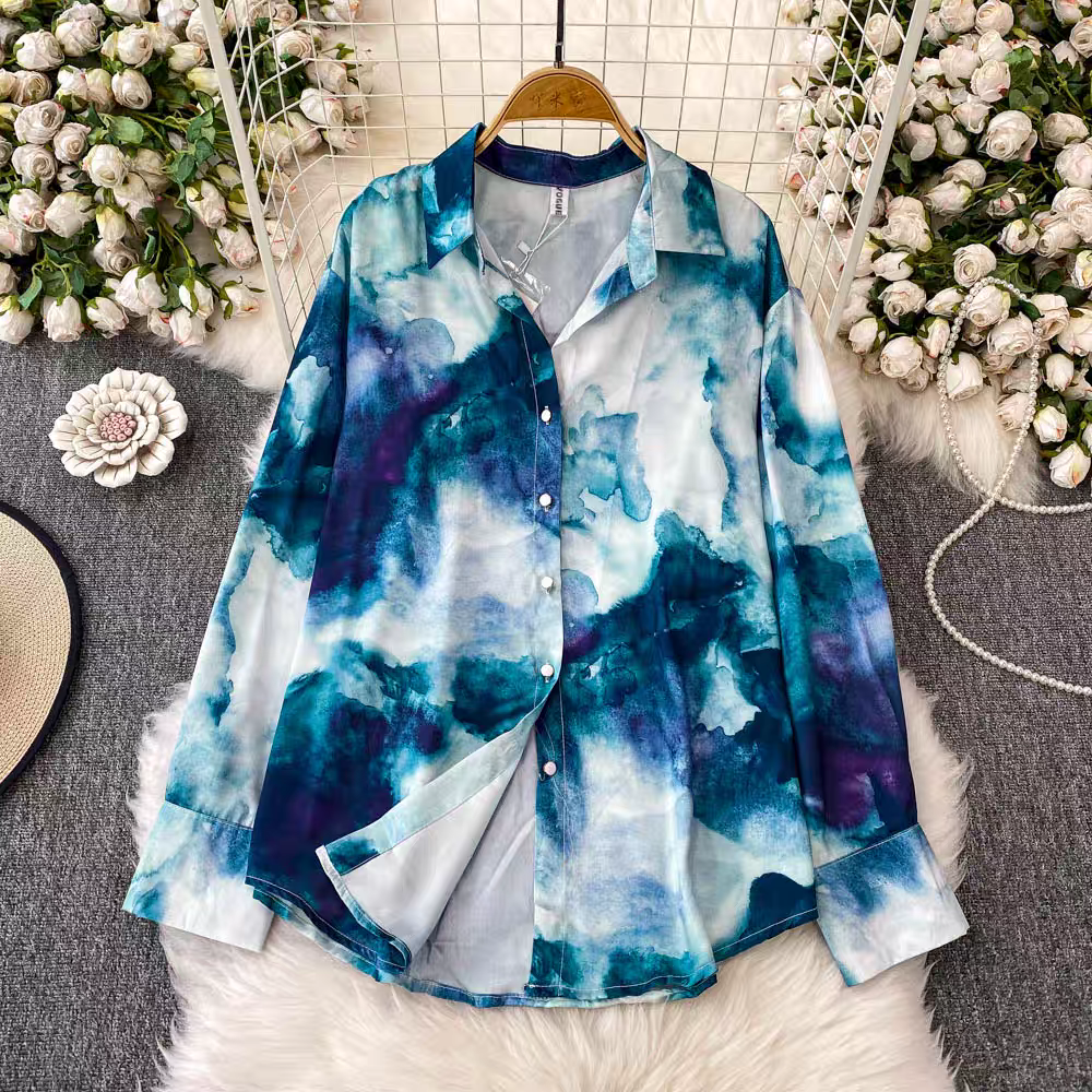 Ashley Summer Printed Tie Dye High Quality Shirt