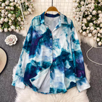 Ashley Summer Printed Tie Dye High Quality Shirt