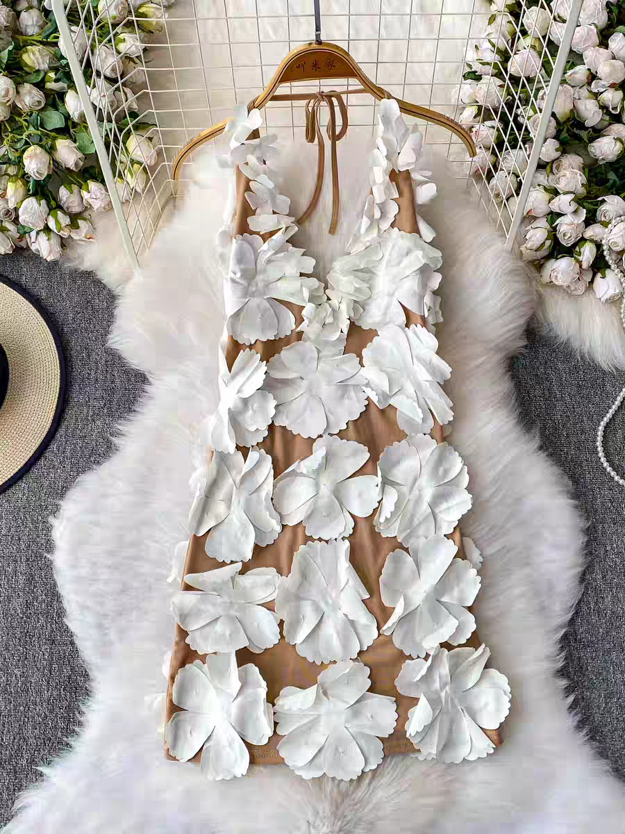 Amanda Summer Halter Vacation Dress