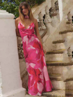 Disha Summer V Neck Dress With Scarf - 24th Spoke