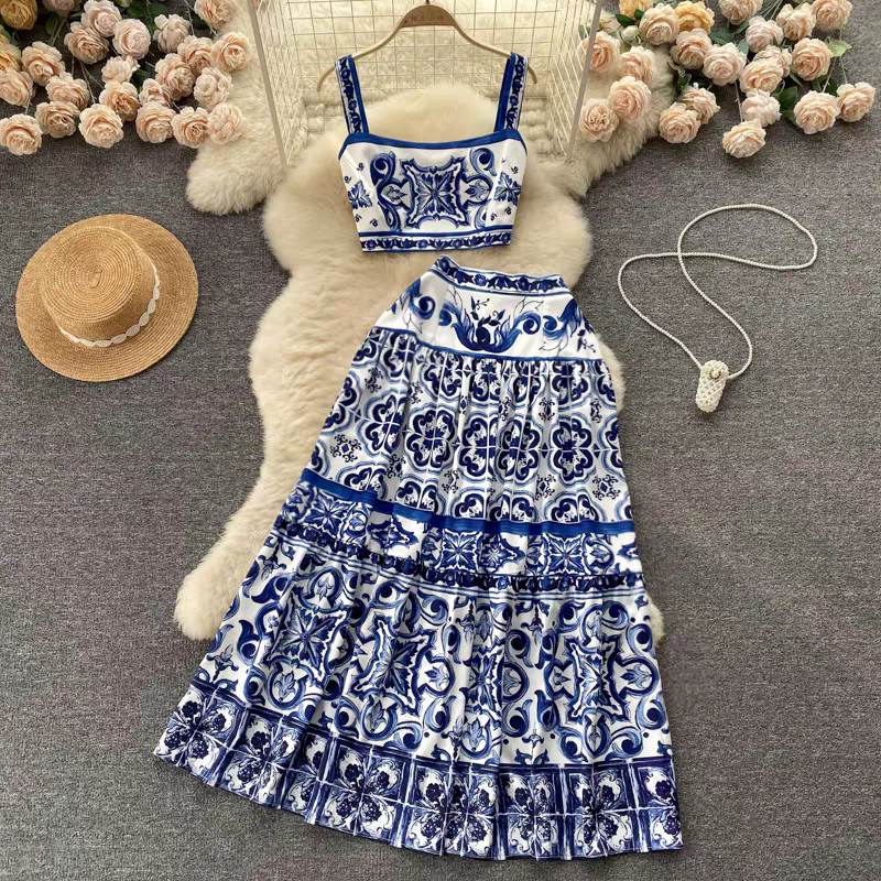 Natalie Summer Two Piece Top+Skirt  Set