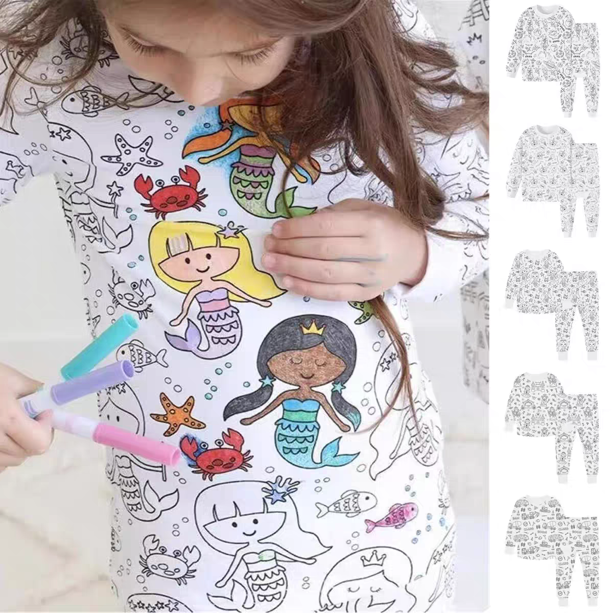 Kids DIY Colouring Washable Clothes.