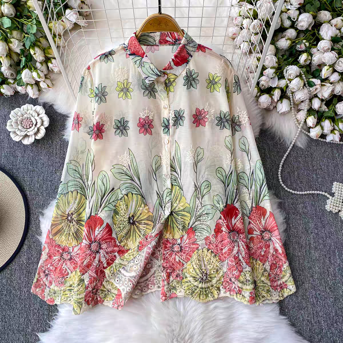 Sandra Summer Embroidery Luxury Shirt