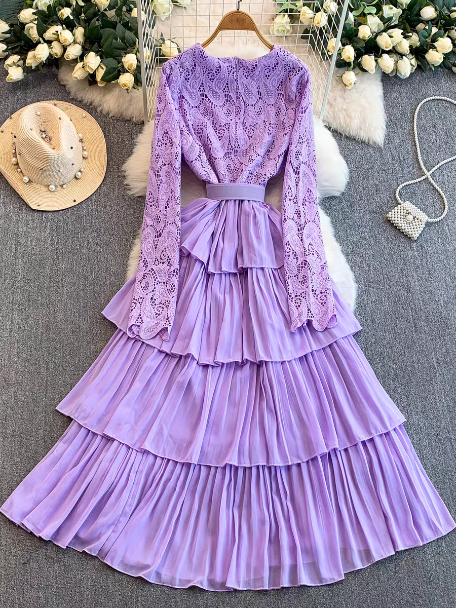 Hannah Long Ruffle Dress