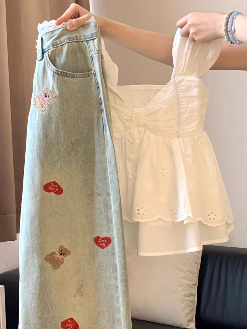 Jennifer Summer Two Piece Set Top + Denim