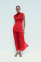 Eva Summer Red  Midi Dress