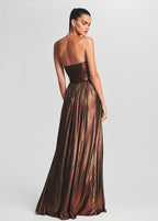 Milena Mettallic Party Slit Dress