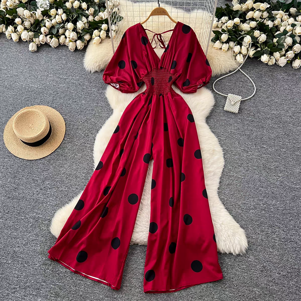 Hilarie Summer Polka Dot Jumpsuit - 24th Spoke