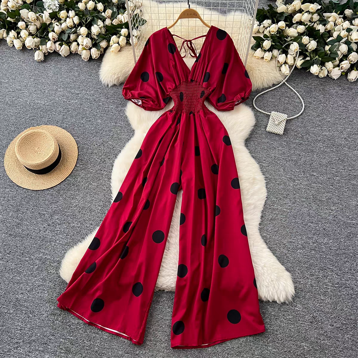 Hilarie Summer Polka Dot Jumpsuit - 24th Spoke