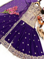 Designer Readymade Trending Purple sharara suit set