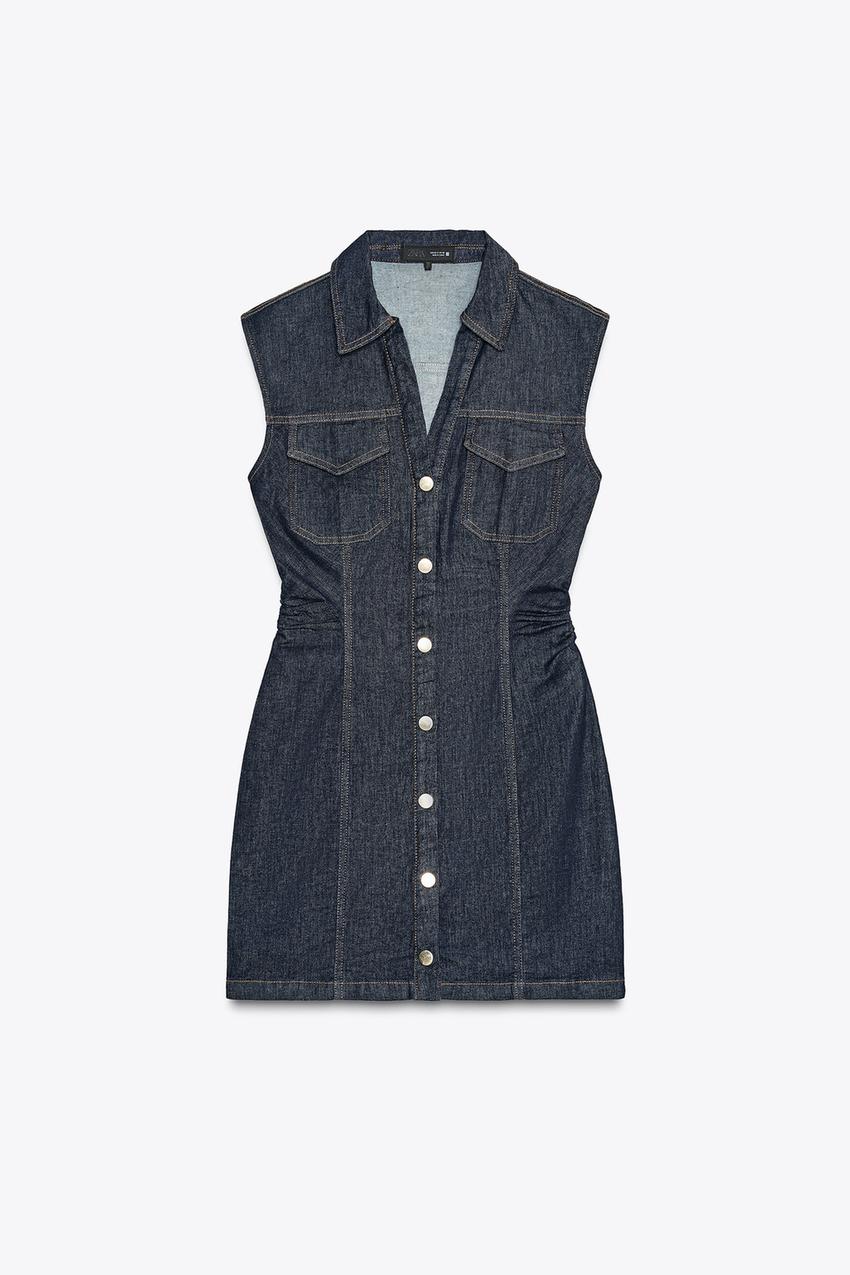 Kate Summer Denim Mini Pleated Dress