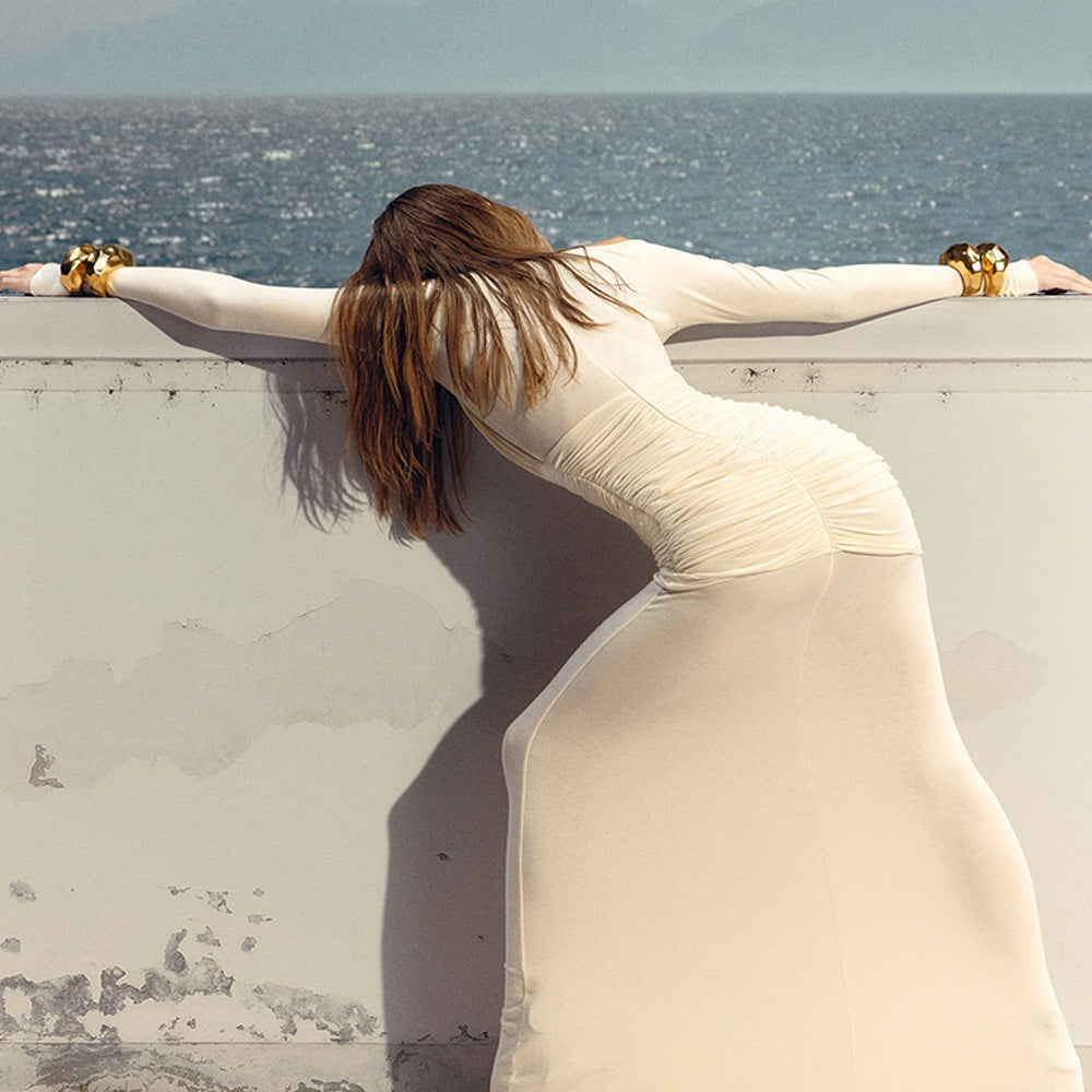 Catherine Summer Mesh Milk Silk Dress