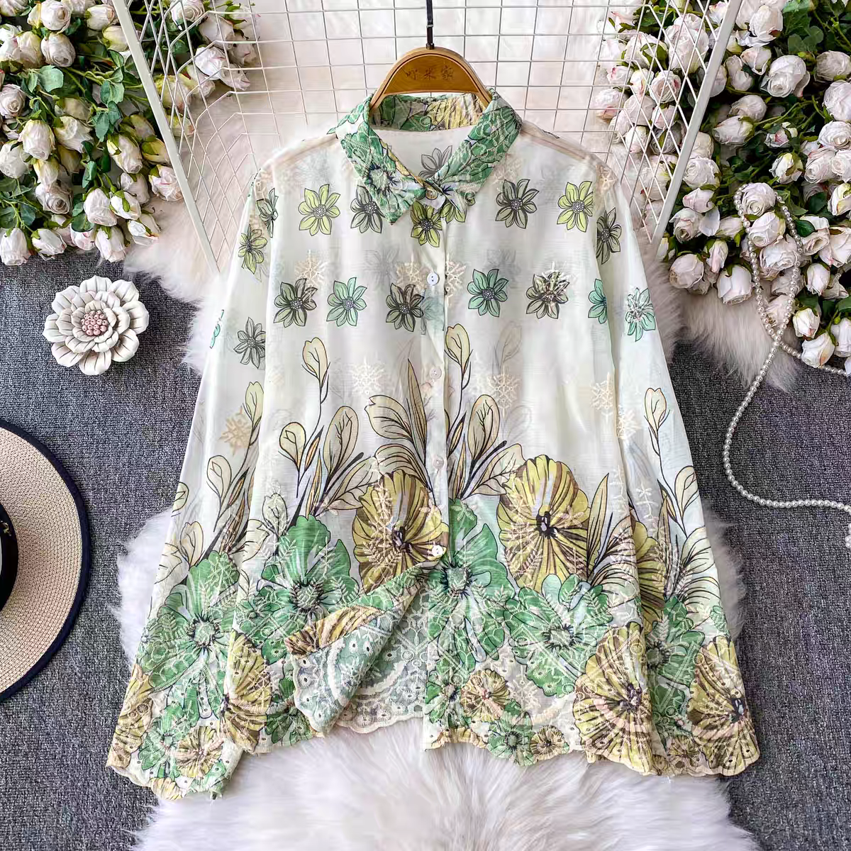 Sandra Summer Embroidery Luxury Shirt