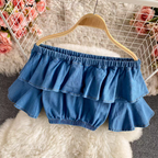 Hilarie Summer Two Piece Denim Dress