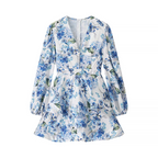 Alison Summer V Neck Puff Sleeves Dress - 24th Spoke