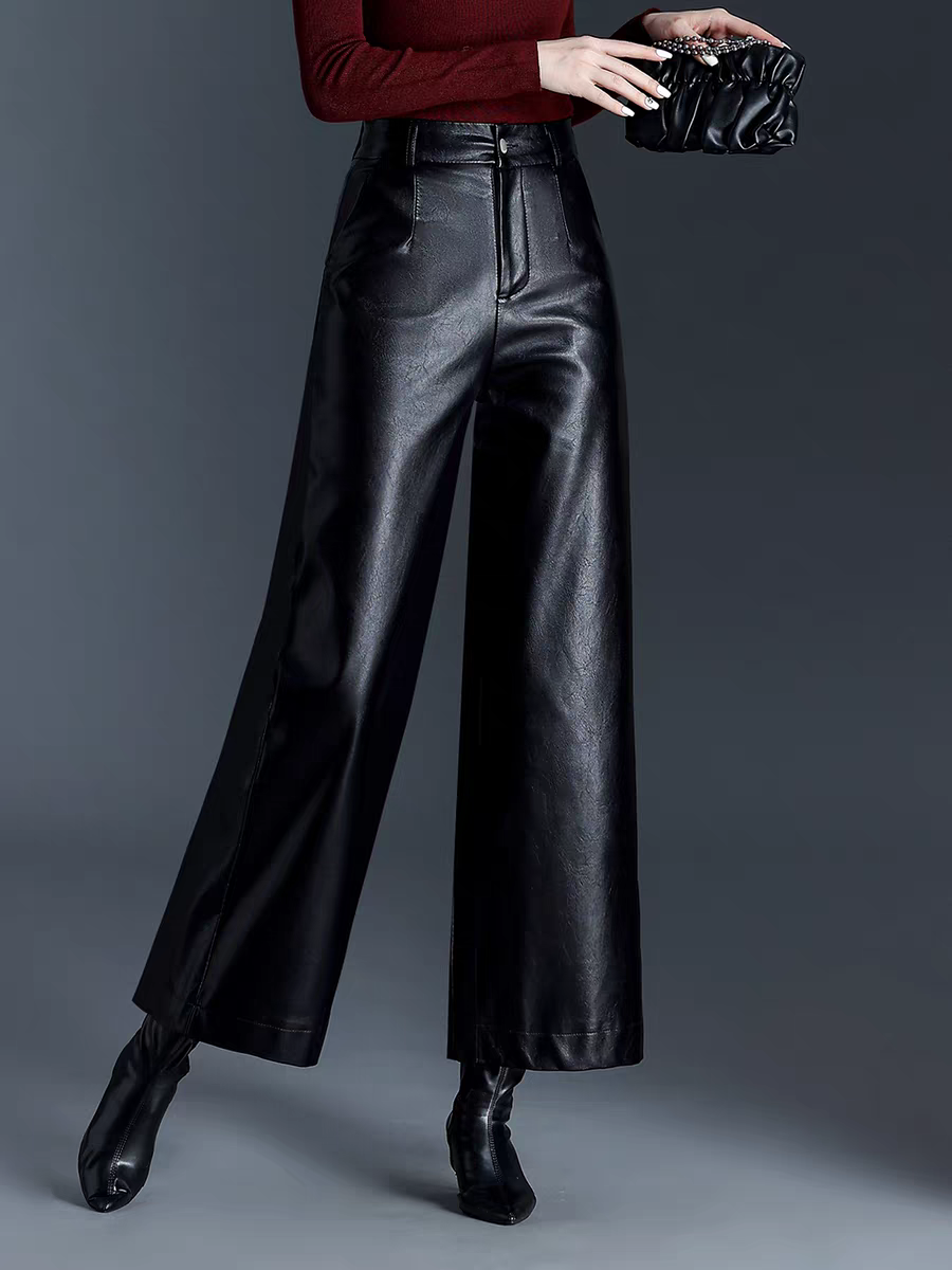 Sandra Winter Fleece Leather Pant