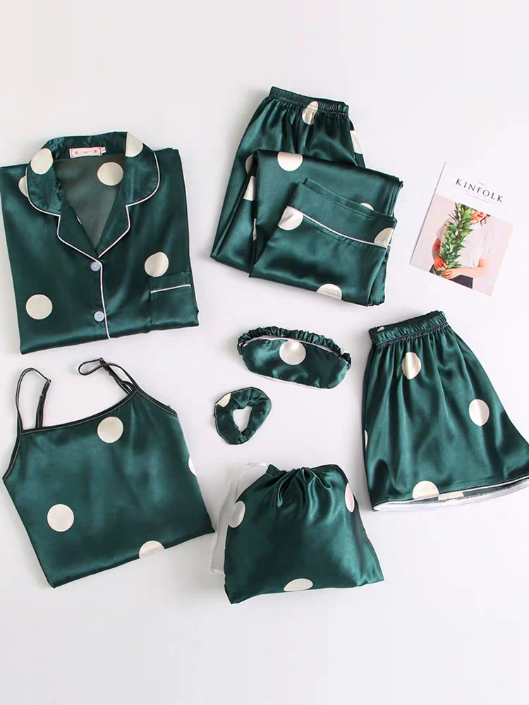 7 Piece Silk Night Suit