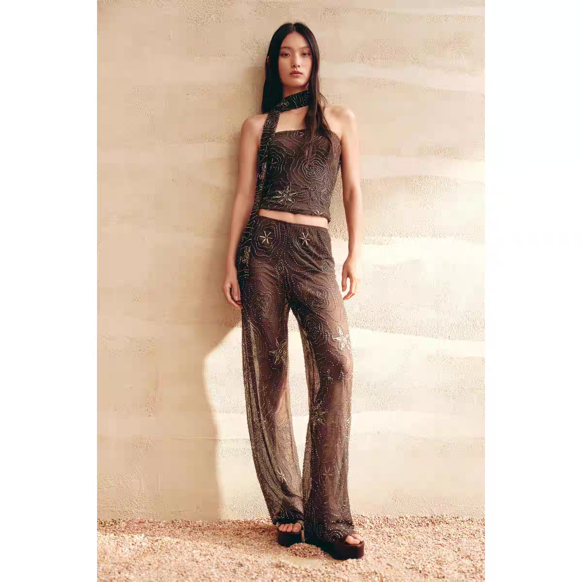 Marissa Summer Two Piece Set With Scarf - 24th Spoke