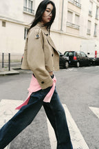 Zara Short Double-Breasted Trench Coat