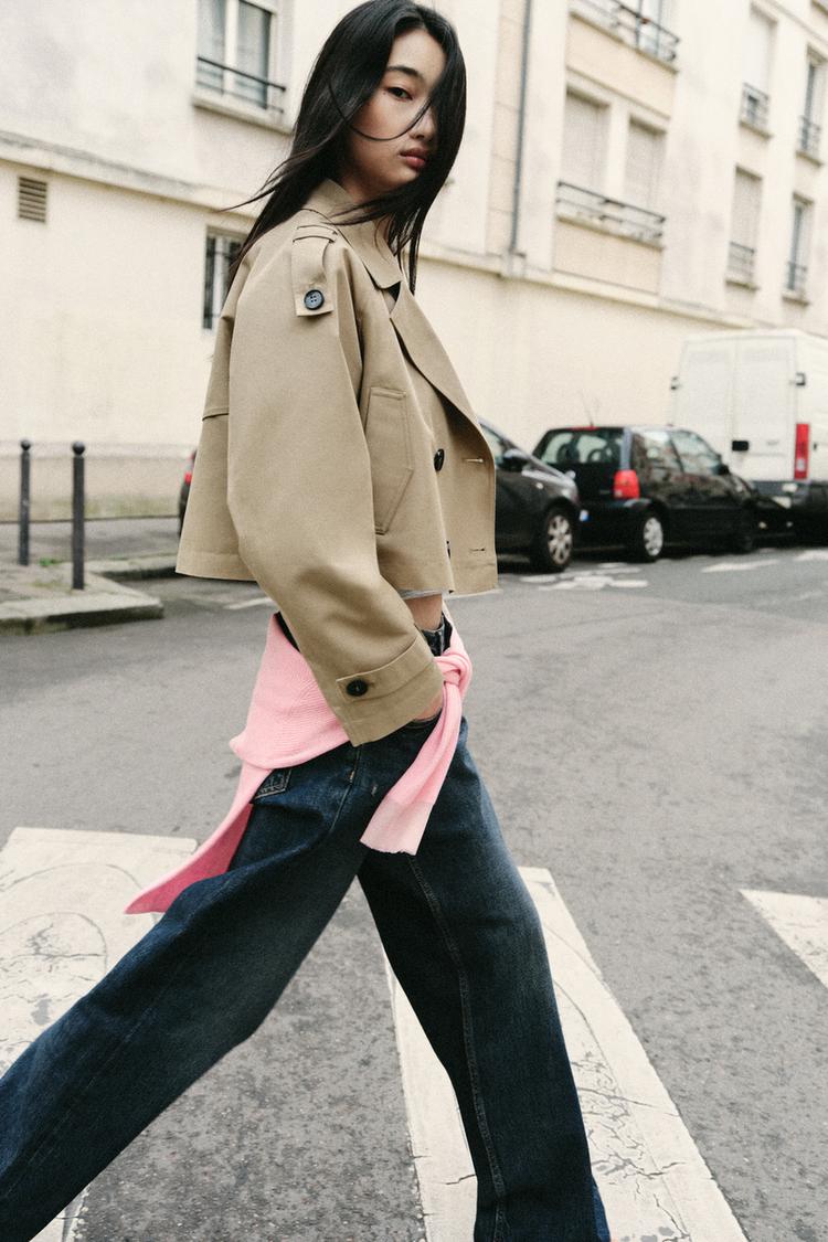 Zara Short Double-Breasted Trench Coat