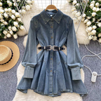 Katherine Summer Denim Dress With Belt