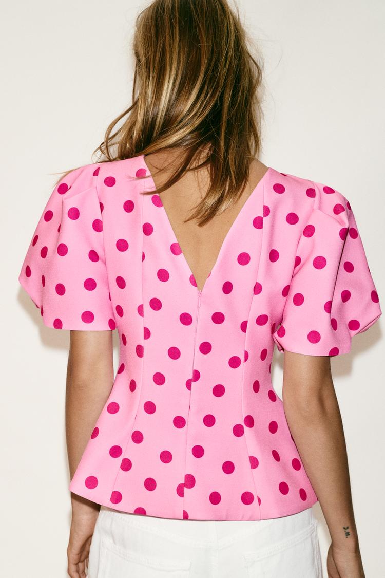 Sydney Puff Sleeve Polka Dot Top