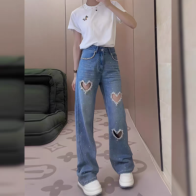 Samantha Diamond Stud High Quality Heart Shaped Denim