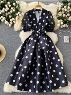 Taylor Summer Luxury French Polka Dress - 24th Spoke