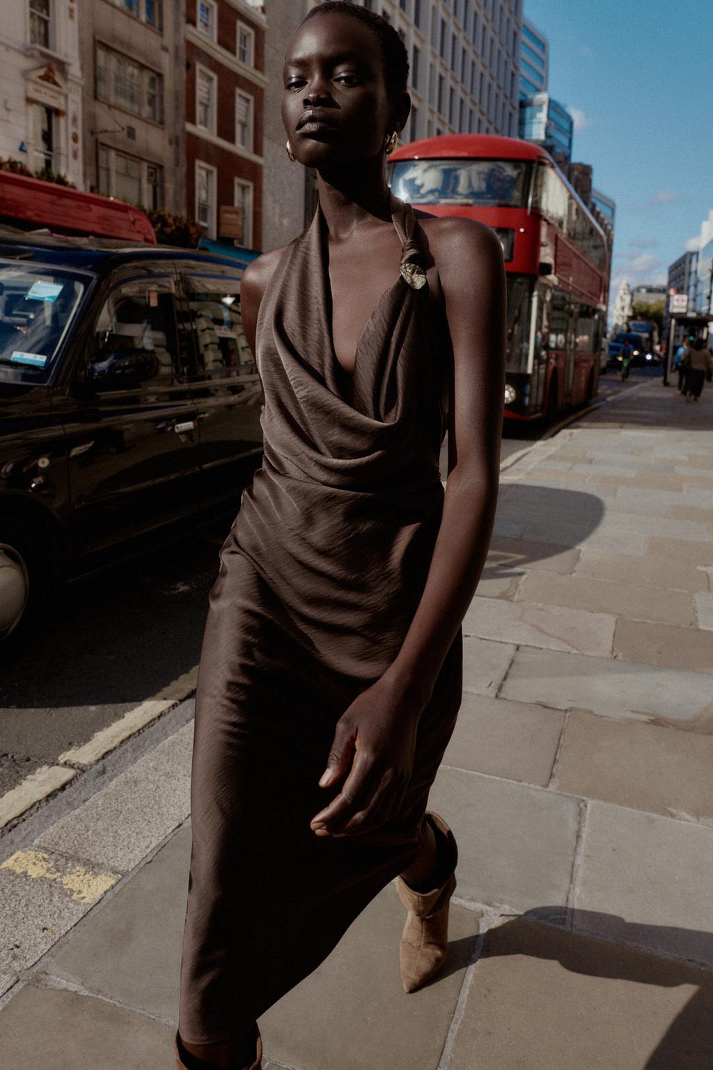 Tara Satin Midi Dress