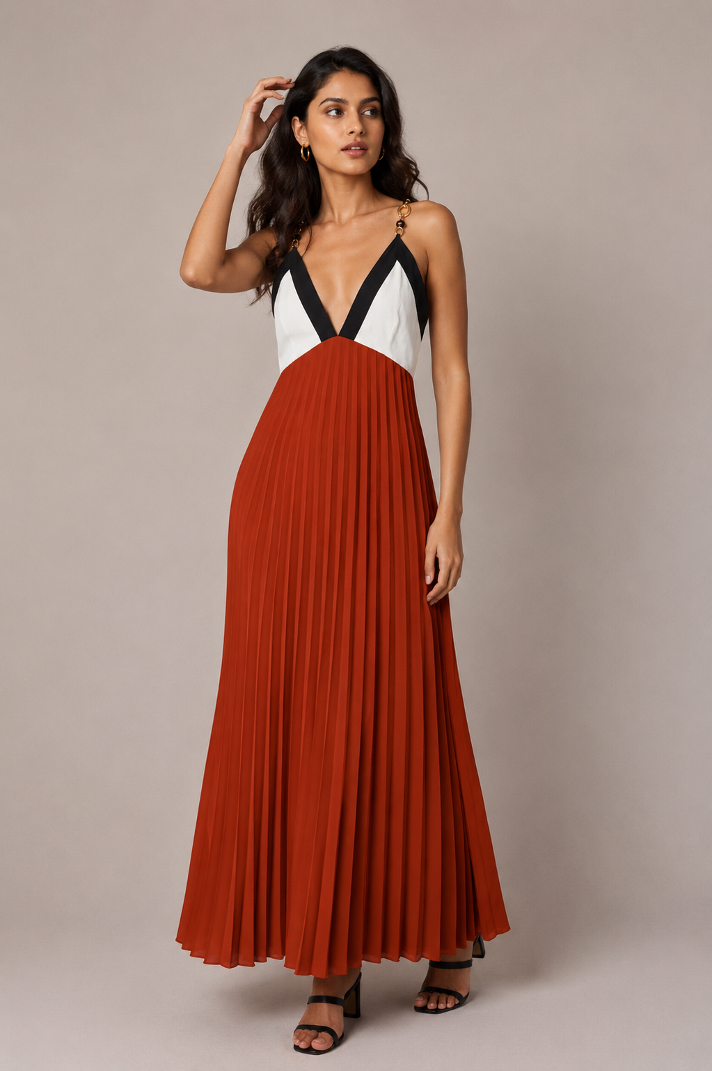 Ashley Summer Beaded Pleated Dress