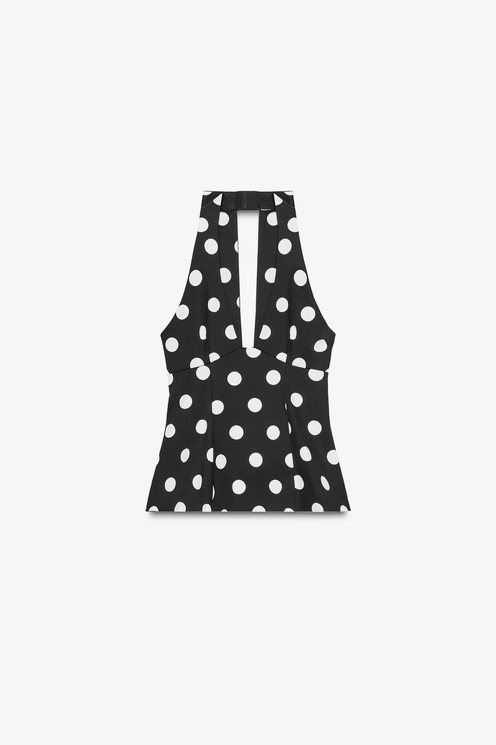 Michaela Zara Summer Halter Neck Polka Top