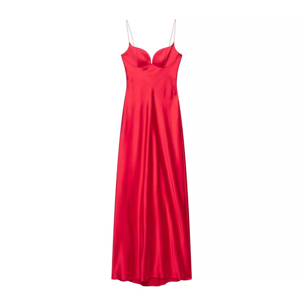 Claire Zara Satin Summer Long Dress