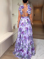 Nicole Summer Luxury Ruffle Party Dress