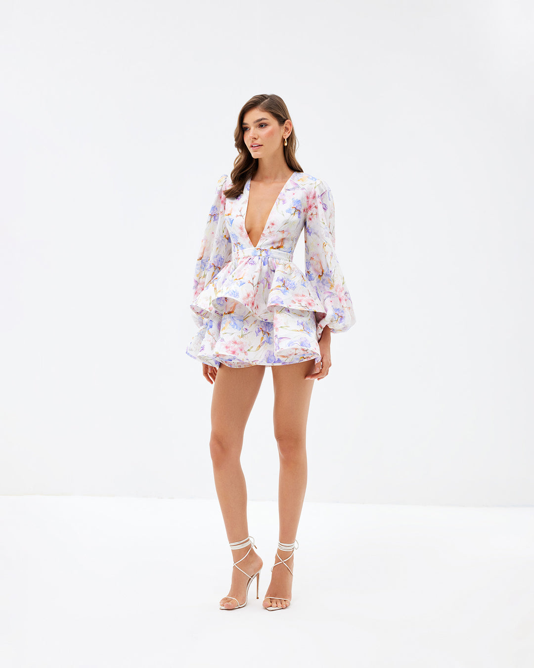 Alison Summer V Neck Puff Sleeves Dress 24th Spoke