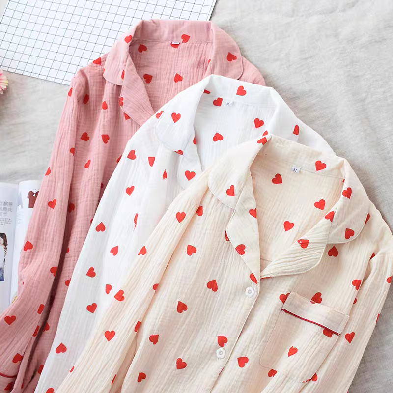 Summer Heart Pure Cotton Pajamas Set