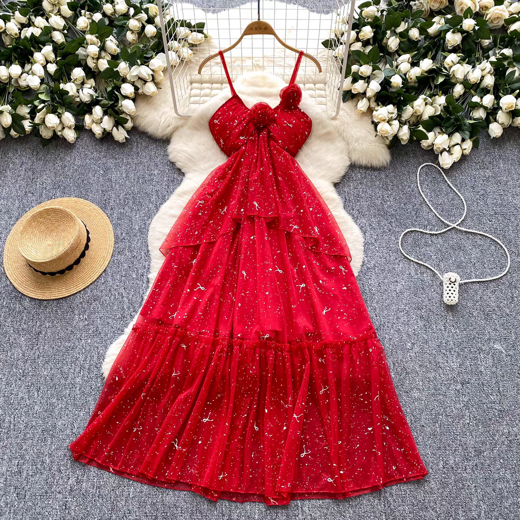 Ana Summer Luxury Mesh Long Dress