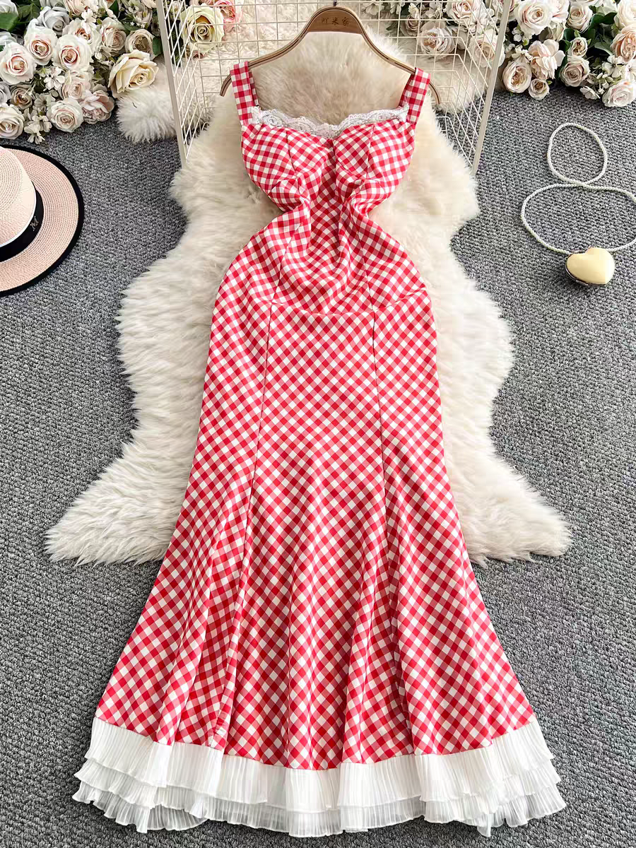 Scarlett Summer Plaid Ruffle Dress
