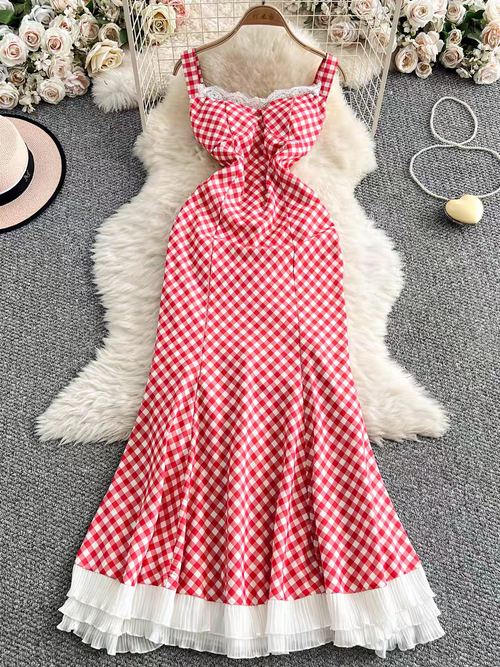 Scarlett Summer Plaid Ruffle Dress